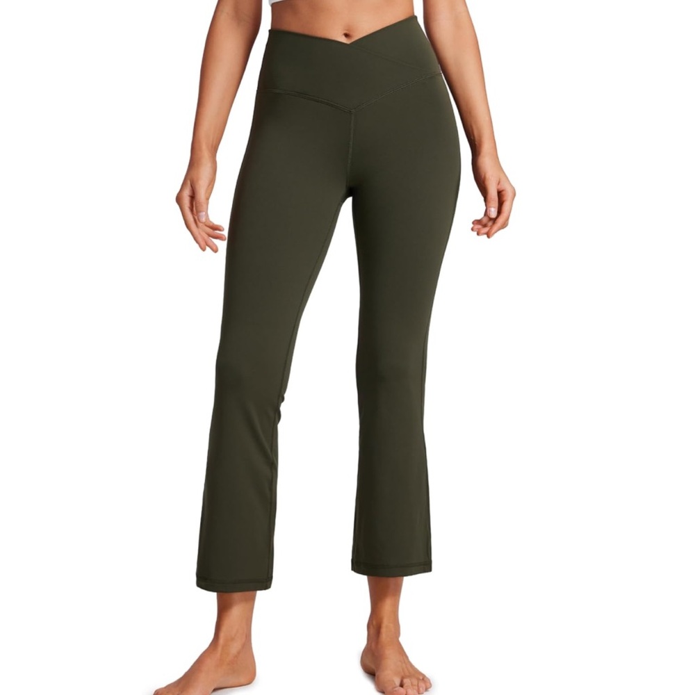 CRZ YOGA Butterluxe Crossover Flare/Bootcut Capri Leggings